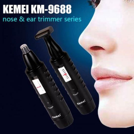 Kemei Km-9688 - 2 In 1 Rechargeable Hair & Nose Trimmer - Black