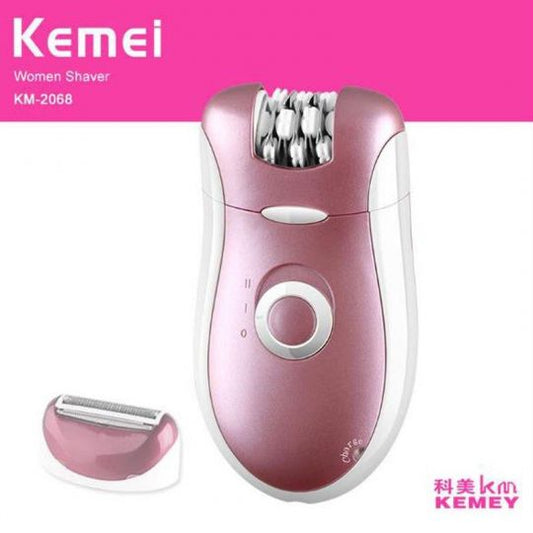 Kemei KM-2068 2 in 1 Electric Rechargeable Female Epilator Beard Razor Body Epilator