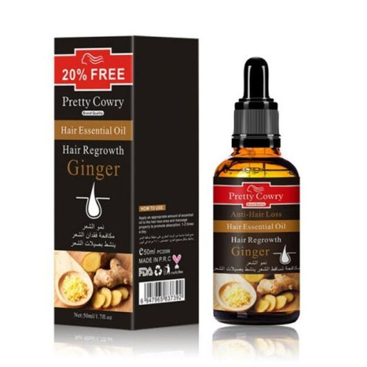 Pretty cowry Ginger Ginsenng Garlic Essential Oil Hair Growth Scalp Hair Root